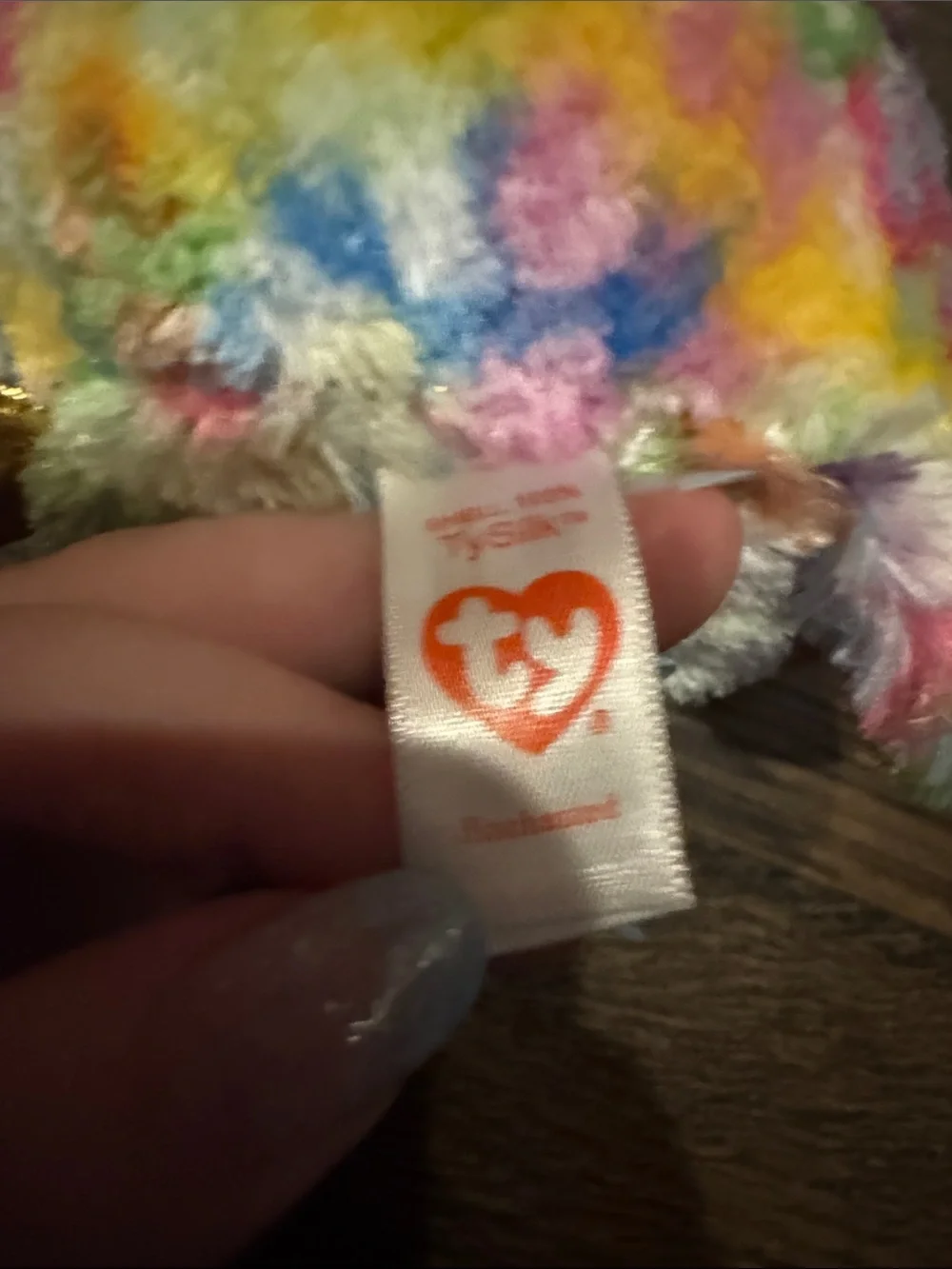 Ty Rainbow Plush Unicorn Owl with Gold Horn and Accents